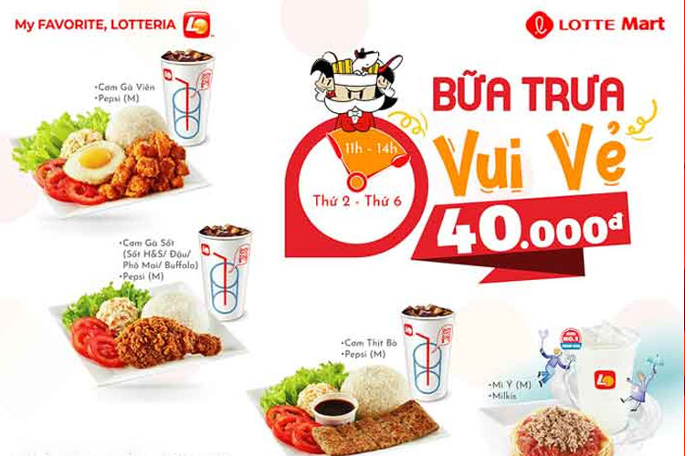 Săn mã giảm giá Lotteria qua sàn TMĐT & ứng dụng giao đồ ăn