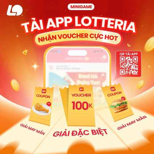Săn mã giảm giá Lotteria trực tiếp trên app