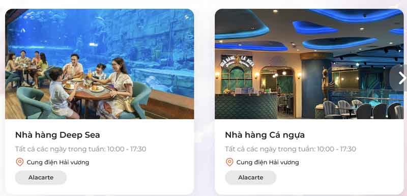 Ẩm thực và các tiện ích khác trong công viên