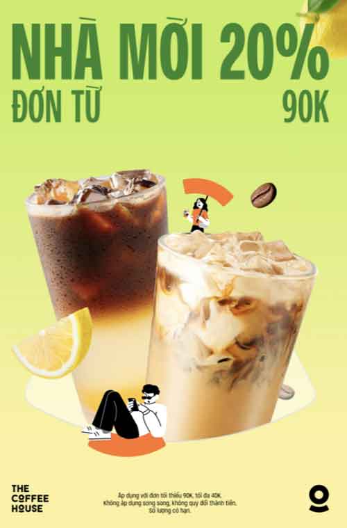 Voucher The Coffee House giảm giá theo phần trăm